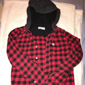 abercrombie kids flannel hoodie *great condit.*